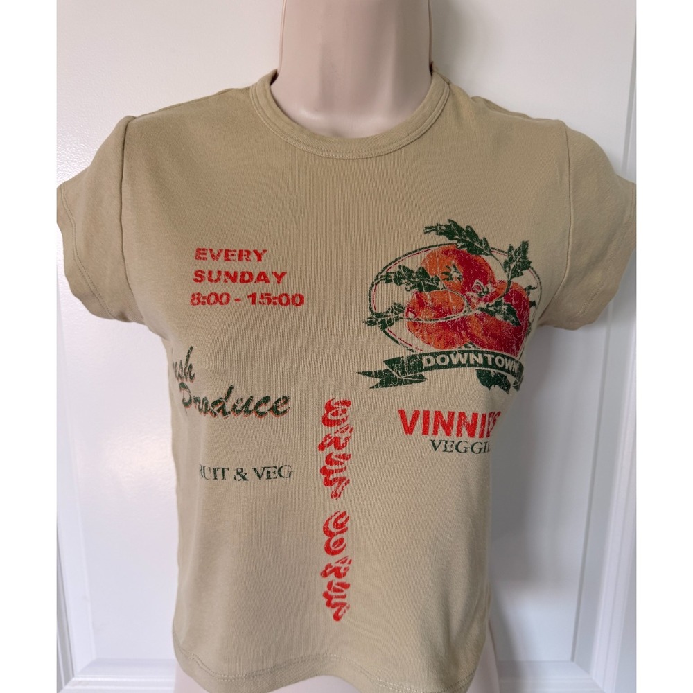 Urban Outfitters Women's Medium Vinnie's Veggies Fresh Produce Graphic Baby Tee